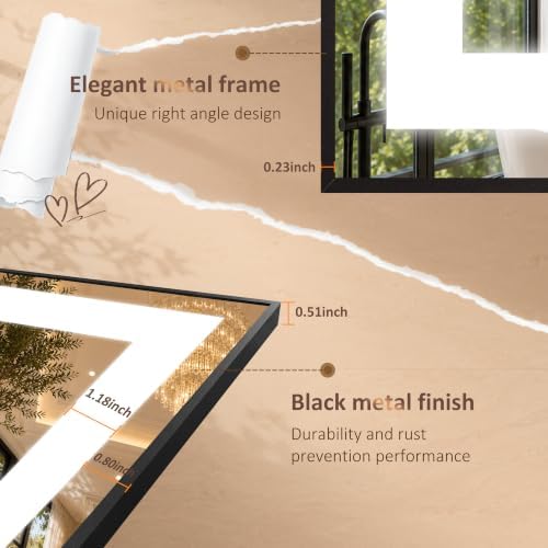 48''x36'' Lighted Mirrors for Bathroom Wall Backlit + Front Lit, Rectangular - Image 6