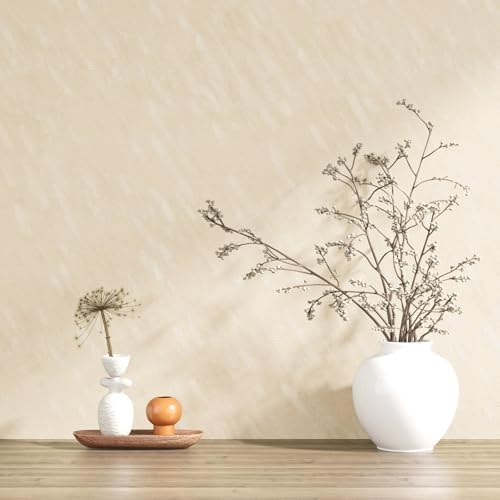 Cream Beige Velvet Wallpaper Peel and Stick 15.7"x472" Self Adhesive Stripped - Image 3