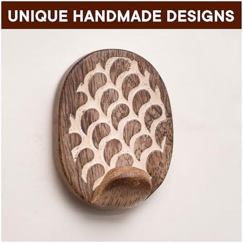 Indian Shelf 24 Piece Wooden Adhesive Wall Hooks - Image 5