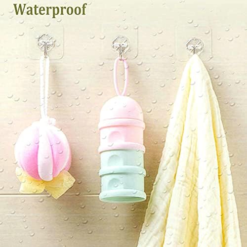 Adhesive Wall Hooks No Drill Clear Heavy Duty - Image 4