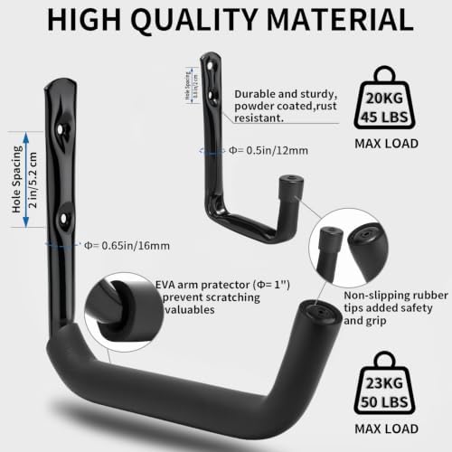 Garage Storage Hooks Set, Folding Chairs, Garden Tools - Image 3