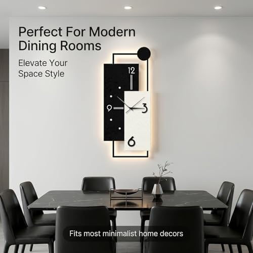 YHTCSXMD 3D LED Wall Art with Silent Clock, Modern Sandstone Wall Decor - Image 6