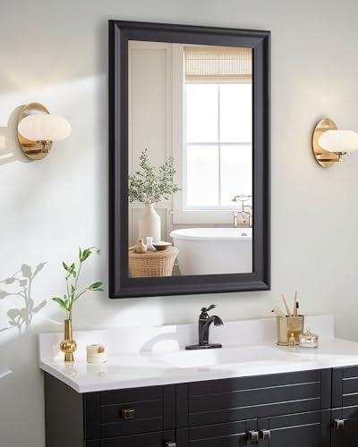 Black Wall Mirror for Bathroom, Rectangle Rustic Large 30 x 48 inch Mirrors - Image 5
