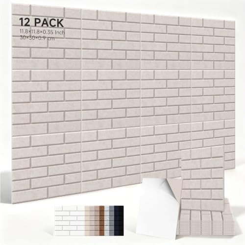 TO-TH Acoustic Panels Peel and Stick Decor Wall Panel 12 Pack, Light Camel by TO-TH
