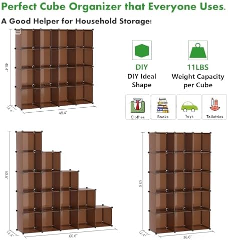 C&AHOME 16 Cube Storage Organizer Cube Shelves Units Storage Cubes - Image 5