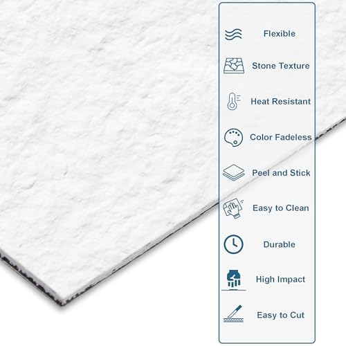 40-Sheet Flexible Stone Peel and Stick Backsplash Tile, Subway Texture - Image 3