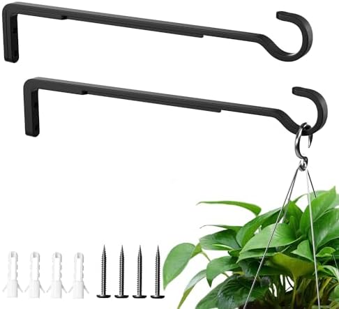 12 Inch Plant Hooks for Wall, Plant Hangers Outdoor/Indoor, Hold 35lb, 2 Pack by saffruff