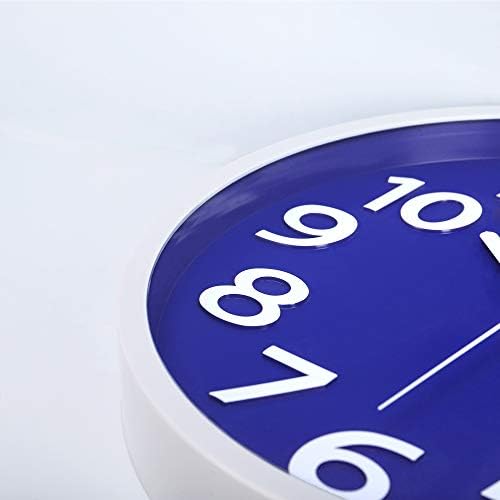 Lafocuse 12 Inch Modern Analog White and Navy Blue Wall Clock - Image 6