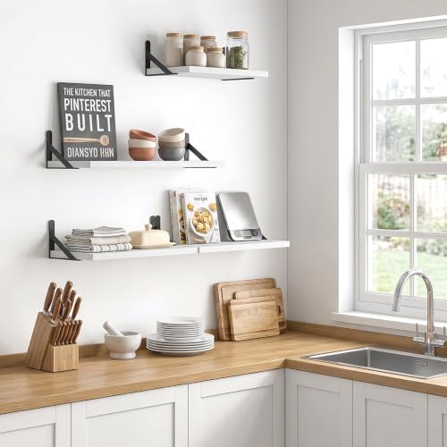 YGEOMER 4 Different Sizes Floating Shelves - Image 2