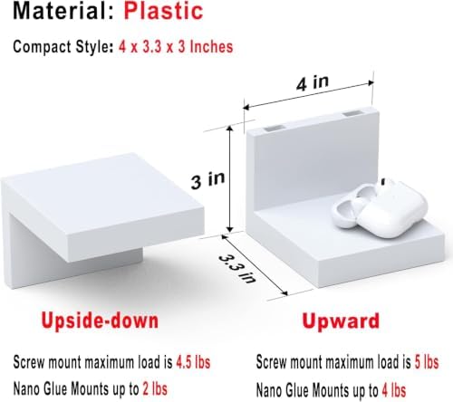 RICHER HOUSE 3-Set Small Floating Wall Shelf, No Drill Bathroom Shelf White - Image 3