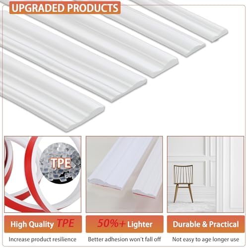 QDYMXUN Peel and Stick Chair Rail Panel Molding - Image 4