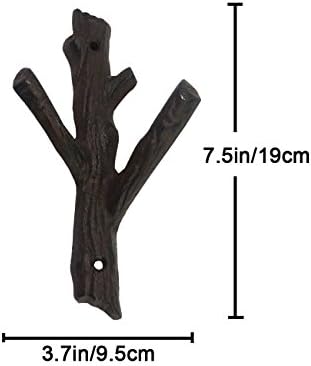 Ogrmar 2 Pcs Decorative Branch Cast Iron Wall Hooks - Image 3