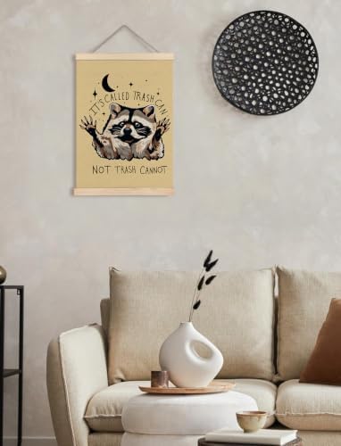 Foritho Funny Beige Motivational Raccoon Poster Wall Art Framed 12x16in - Image 4