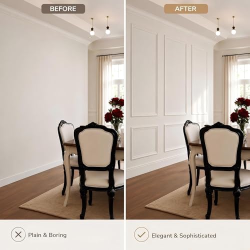 Peel and Stick Wall Molding Kit, Pre Cut Accent Wainscoting Panels - Image 6