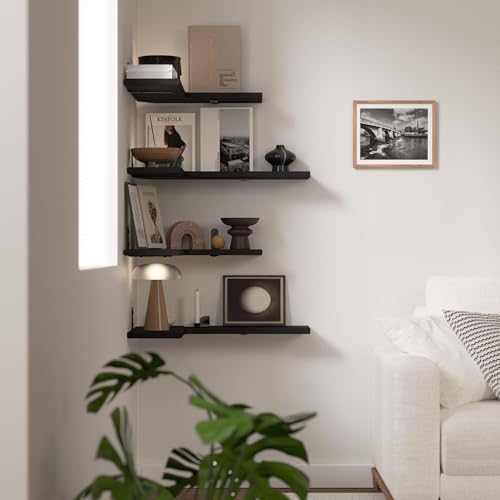Floating Corner Shelves for Wall, Corner Wall Mounted Shelf for Home Décor - Image 4