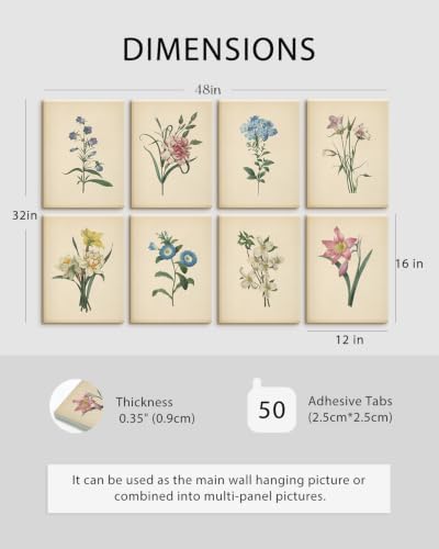 VIYYIEA Acoustic Art Wall Panels, Boho Flower Sound Proof Panels 48×32in - Image 5