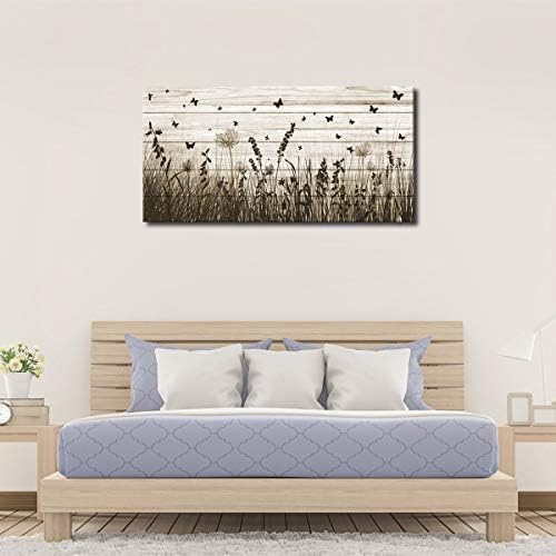Wildflower Wall Art Autumn Canvas Picture Butterfly Grass Dandelion Artwork - Image 5