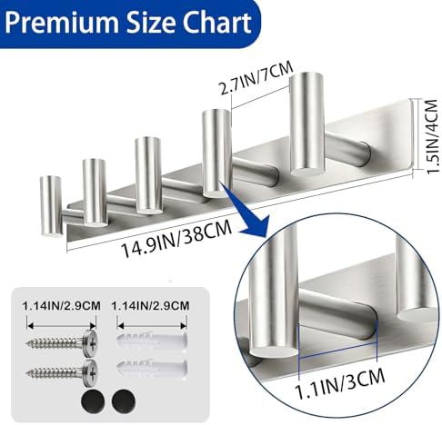 Brushed Nickel Coat Rack Wall Mount - Image 3
