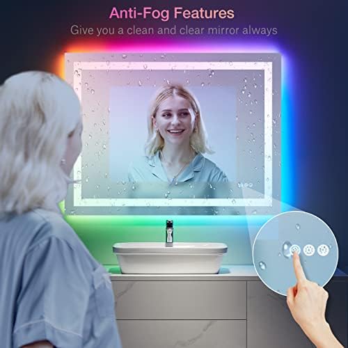 LOAAO 48"X36" RGB LED Bathroom Mirror - Image 5