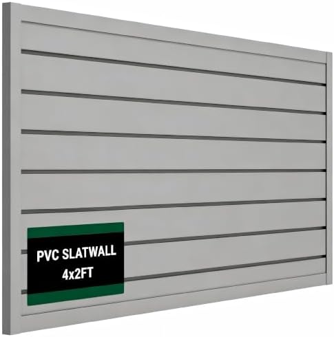 Slat Wall Paneling 4x2 ft Garage Organizer Storage Systems, Heavy Duty PVC by VDTEB
