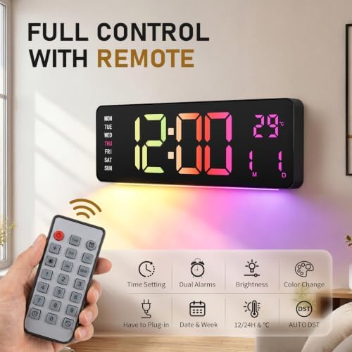 16" Large Digital Wall Clock - Image 4