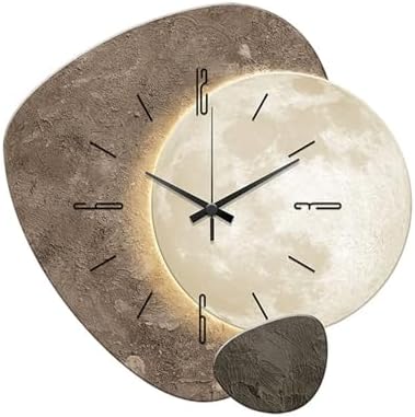 Silent Moon Wall Clock Creative Quiet Wall Clock Digital No Light Version Ready by Unknown