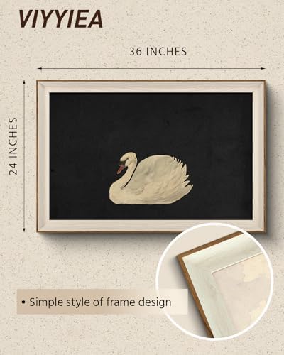 VIYYIEA Framed Wall Art for Living Room, Swan Wall Decor, 36×24 Inch - Image 2
