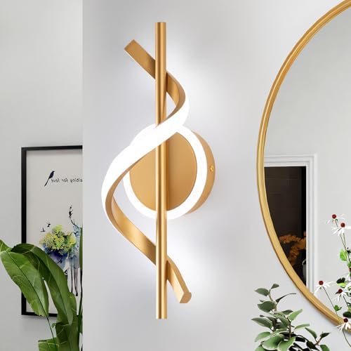 EIDISUNY LED Wall Sconces Indoor, 12W LED Wall Mount Lights, Modern Spiral Wall by BuyNow%EF%BC%81