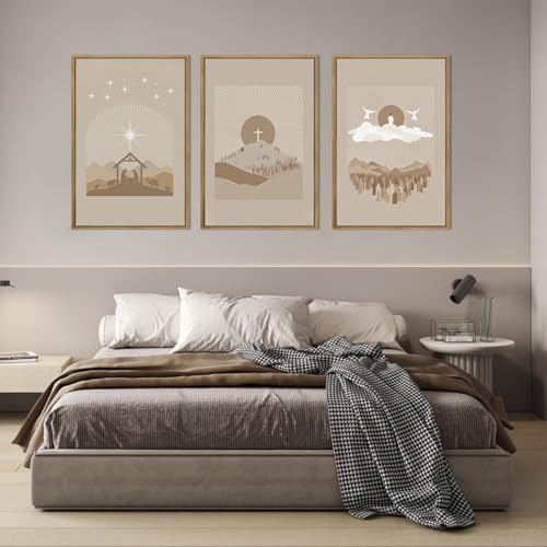 IARTTOP Jesus Christian God Framed Wall Art Large 16x24 Inch Nativity Religious - Image 4