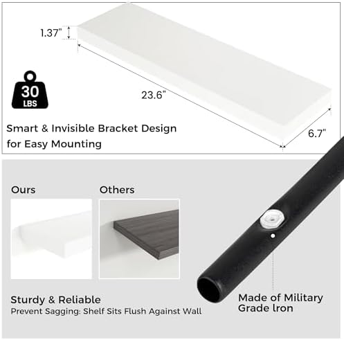 24" Wide x 6.5" Deep Floating Shelves - Image 3