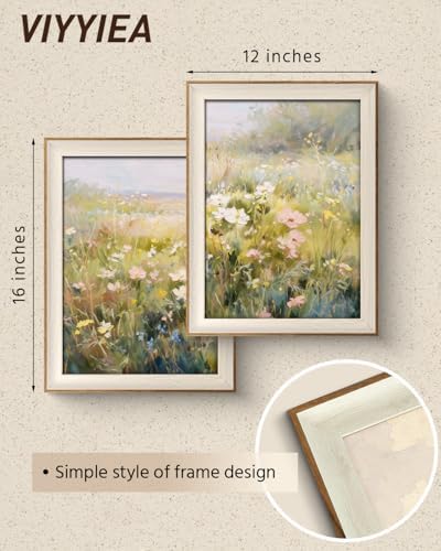 VIYYIEA Framed Impressionist Floral Botanical Wall Art Set, 12×16 Inch - Image 5