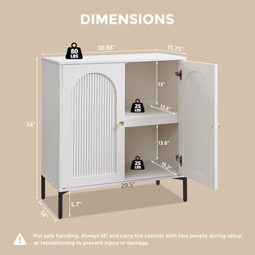 IFGET 92.63" W Modern Arched Sideboard Buffet Cabinet - Image 2