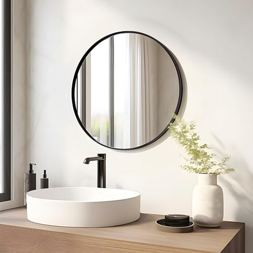 Black Round Mirror 18 Inch, Wall Circle Mirror - Image 4
