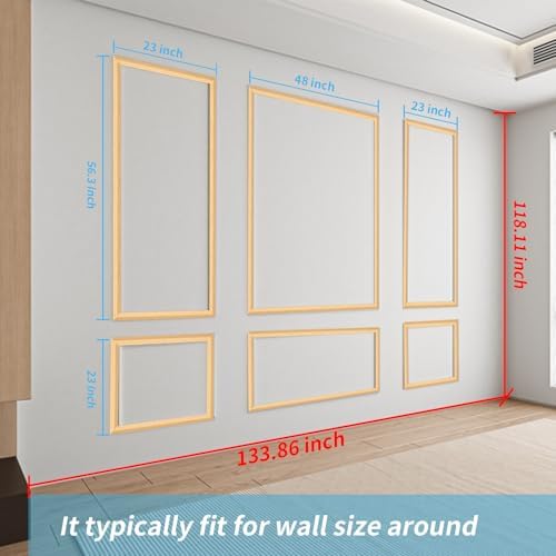 Art3d Pre-Cut Wall Molding Set of 6 pcs, 3 Top 3 Bottom - Image 6
