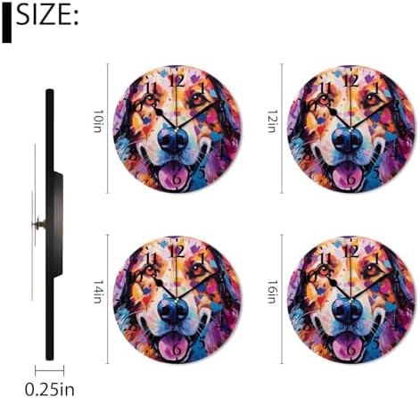 Round Analog Wall Clocks Non-Ticking Silent Clock Battery Operated Clcoks - Image 2