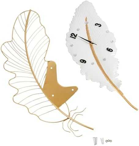 30.8Inch Large Wall Clocks for Living Room, Feather-Shaped Wall Clock Large - Image 6