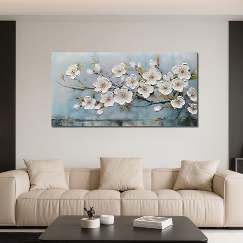Anolyfi Cherry Blossom Flowers Textured Wall Art - Image 6