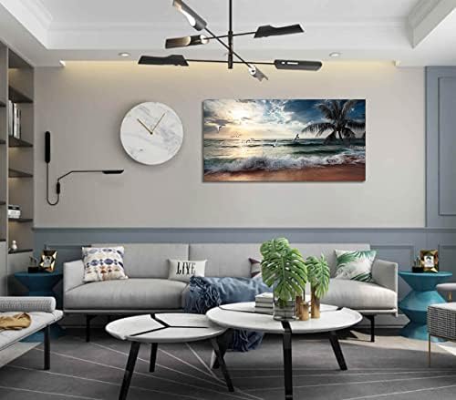 Yxbhhym Large Beach Ocean Canvas Wall Art Coast Sunset Sea Paintings Poster - Image 5