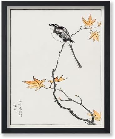 Poster Master Vintage Long-Tailed Tit and Maple Tree Poster by PosterMaster