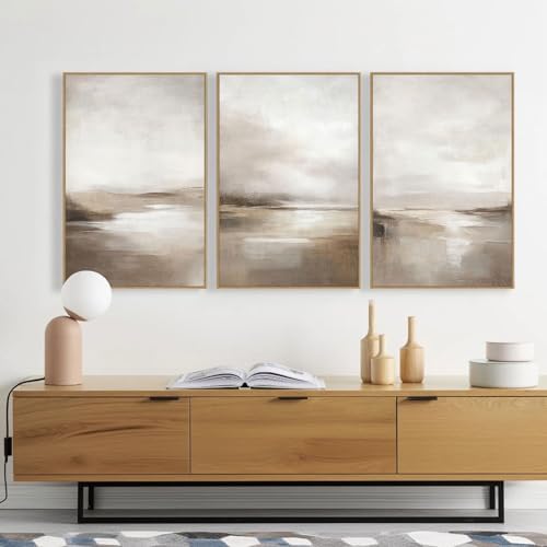 SAFERRYHOME Neutral Abstract Landscape Shapes Wall Art, 3 Panels 24x36 Inch - Image 7