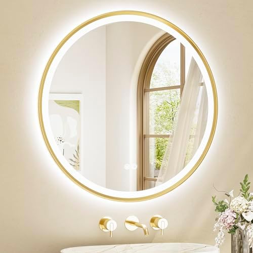 TETOTE Gold Round Led Mirror by TETOTE