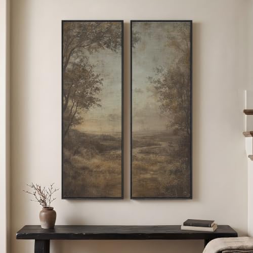 Framed Vintage Long Narrow Landscape Wall Art - Image 4
