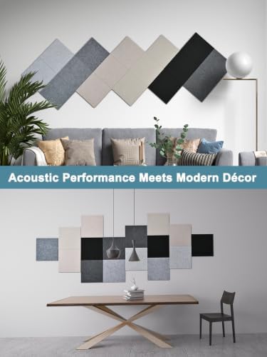 AKUMAX 24 Pack Acoustic Wall Panels, 11.8 x 11.8 x 0.4 in Peel-and-Stick PET - Image 6