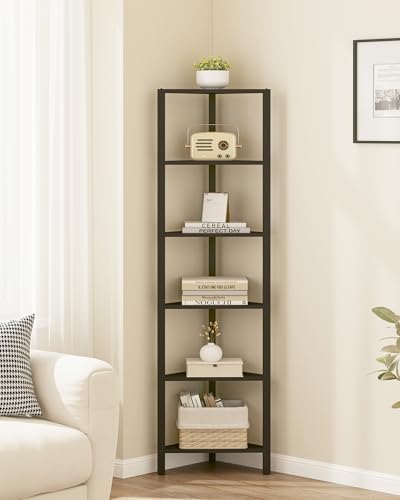 TUTOTAK Corner Shelf, 6-Tier Corner Bookshelf - Image 6