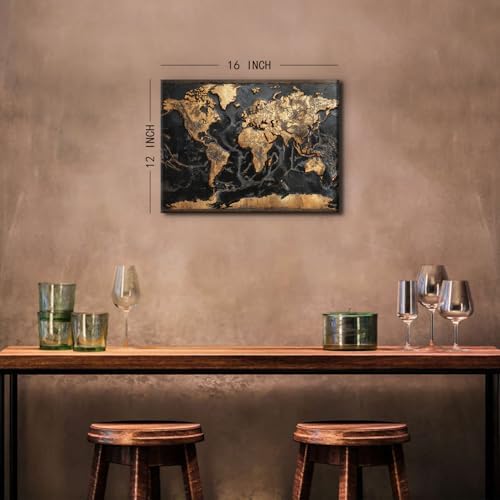 AREBOLO World Map Canvas Wall Art - Image 6