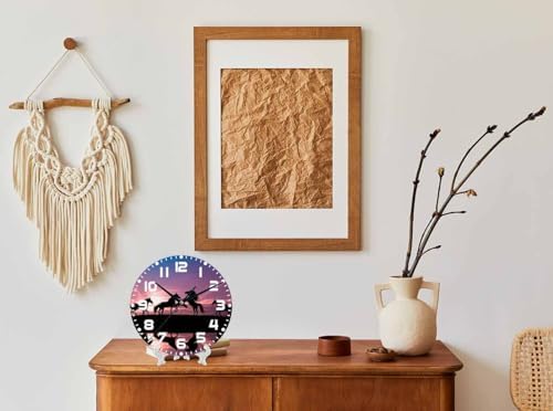 Horses Sunset Wall Clock Battery Operated Horses - Image 3