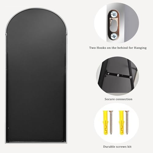 Full Length Mirror, Arched Wall Mounted Mirror, Large Full Body Mirror - Image 5
