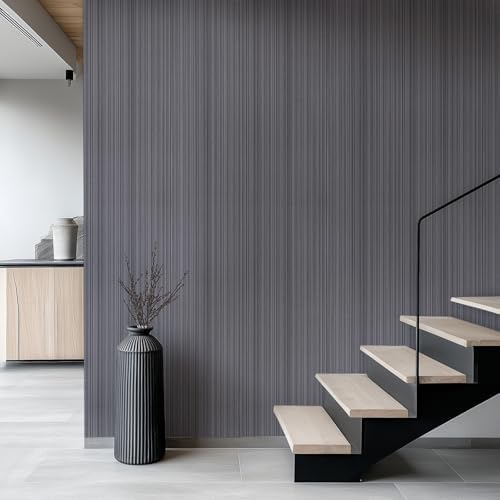 CAX Dark Grey Grasscloth Peel and Stick Wallpaper Texture Contact Paper - Image 3