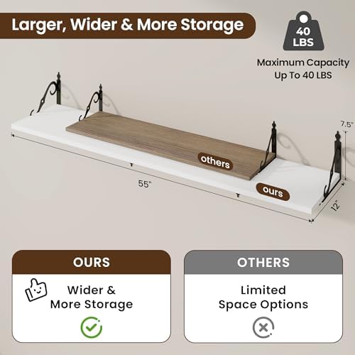 RICHFOCUS 12 Inch Deep Floating Shelves - Image 2
