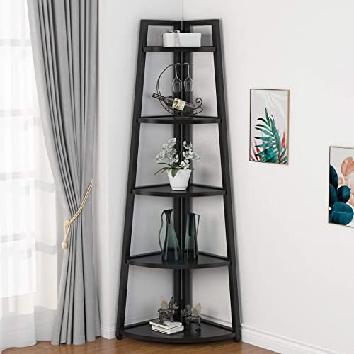 Tribesigns 70 inch Tall Corner Shelf, 5 Tier Modern Corner Bookshelf Bookcase by Tribesigns
